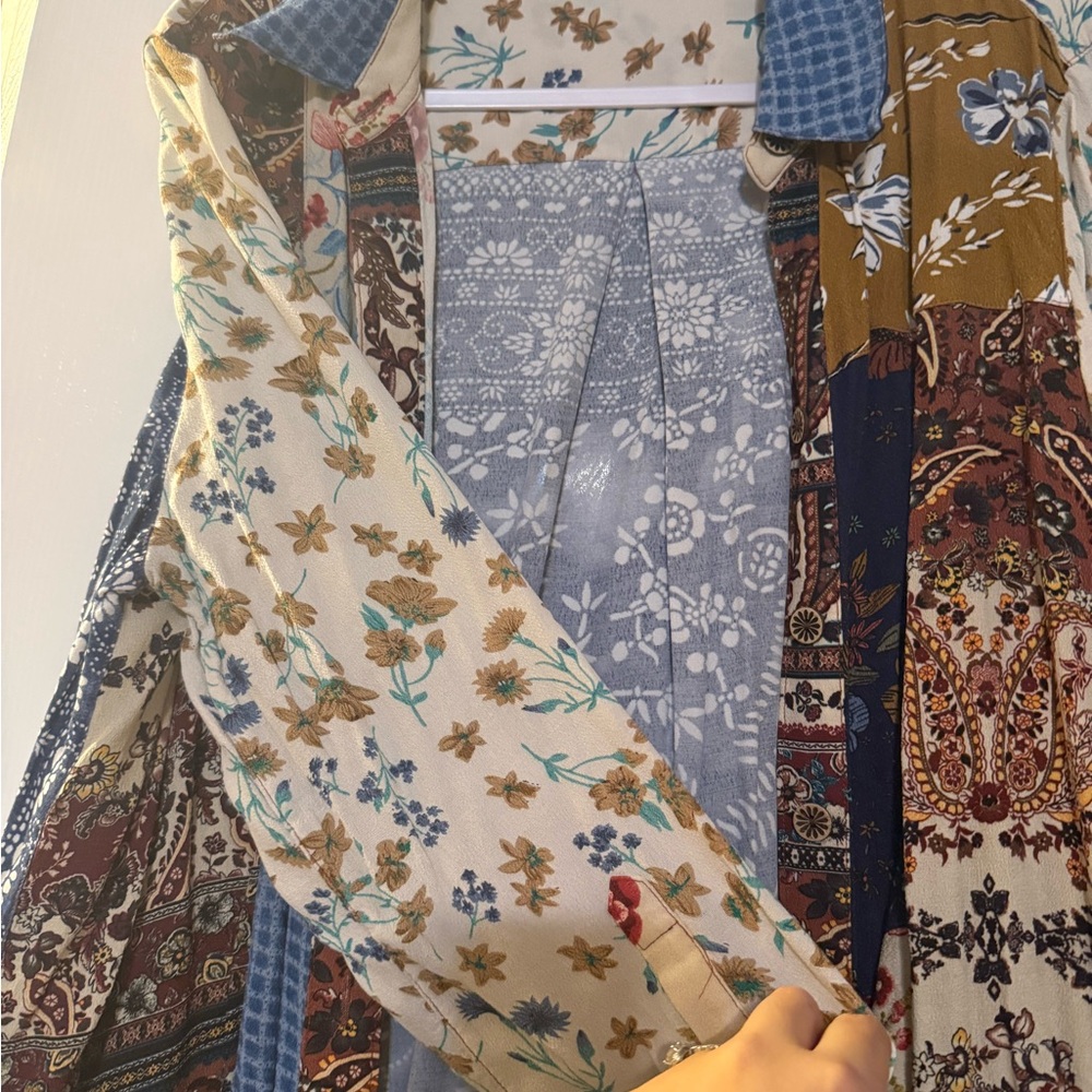 John Mark Multicolor Patchwork Top - image 4